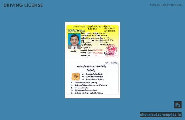 Beispiel für einen laotischen Führerschein